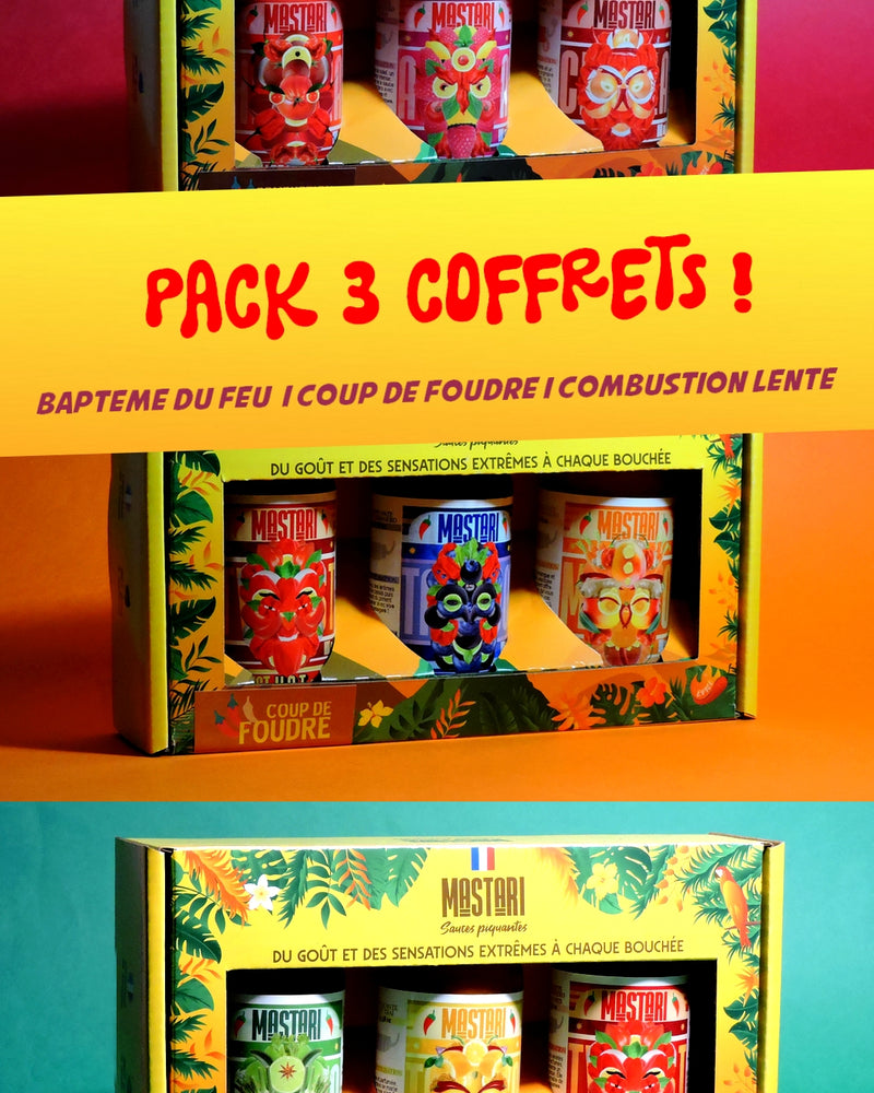 Pack 3 coffrets de sauces piquantes